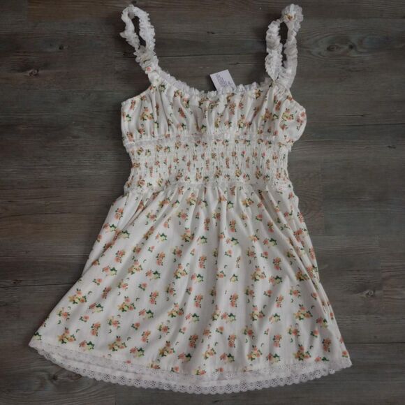 For Love & Lemons White Floral Coquette Dress - Picture 2 of 4